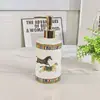 Venta Directa Transfronteriza Set de Artículos de Tocador para Baño Uso en Hotel y Hogar Taza para Enjuague Bucal de Porcelana Hueso Botella de Loción Portacepillos de Dientes Set de Bandeja