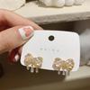 Estilo coreano Elegante Dama concha trébol de cuatro hojas flor lazo pendientes colgantes aguja de plata S925 dulce pequeño fresco