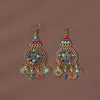 Brincos Artesanais Retrô Boêmios Étnicos, Brincos Femininos de Borla para Feriado, Brincos Longos Personalizados Tailandeses