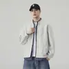 Jaqueta Retrô de Gola Alta para Primavera e Outono, Casual Versátil, Roupa de Trabalho, Roupa Externa para Meninos Adolescentes, Marca da Moda, Estilo Americano Solto