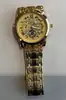 Venta Caliente Transfronteriza Reloj de Cuarzo de Lujo Ligero Retro Europeo y Americano para Hombre, Negocios, Tres Ojos, Esqueleto, Calendario, Diseño Versátil