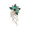 Broche Flor Flutuante de Diamante Flash Moda Feminina de Alto Padrão Corsage de Cristal Exquisito Pin de Sentido de Design de Nicho Acessórios para Terno