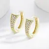 Venda direta da fábrica de brincos de moda de alta qualidade europeus e americanos transfronteiriços, brincos de argola personalizados estilo coreano com zircônias, envio direto de peça única