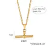 Joias de Aço Inoxidável Tendência Europeia e Americana Novo Colar com Pingente T-Bar Diamante Verde Brincos de Argola com Hastes Banhados a Ouro 18K Conjunto de Joias