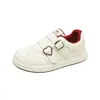 Zapatos casuales deportivos para estudiantes de suela gruesa con doble hebilla, zapatillas blancas, zapatillas de entrenamiento estilo alemán para mujer, zapatillas grises para mujer 2026