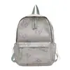 Mochila escolar estilosa estilo coreano para meninas, adequada para alunos do ensino fundamental II, ensino médio e faculdade; uma mochila leve e de grande capacidade com design de borboleta