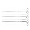 Promoción de Fábrica Vajilla Dingfa 38 Pinchos Planos para Barbacoa Utensilios de Acero Inoxidable Brocheta con Mango de Madera Aguja de Acero Hilo Perforado Artefacto