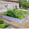 Caja Cuadrada para Plantar Verduras en Balcón Exterior, Cama de Jardín para Plantar Verduras, Jardín de Chapa Galvanizada Metálica