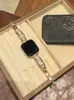 Pulseira de relógio em metal cobre estilo vintage e zircônia cúbica, compatível com Apple Watch Séries 12, 11 e 10