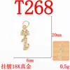 Colar Brincos Pingente Letra Minúscula DIY Diamante Microcravejado Ouro 18K Preservação de Cor Popular Transfronteiriço Joias Pingente de Cobre Puro