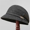 Boné versátil para mãe de meia idade e idosa, outono, gorro de lã, inverno, mulher idosa, avó, temperamento elegante, chapéu de pescador