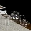 Tetera de Vidrio Resistente al Calor para Flores para Uso Doméstico, con Separación de Té y Agua y Filtración, Adecuada para Estufa Eléctrica de Cerámica, Juego de Té con Infusor de Té