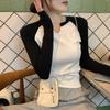 Camiseta Retro de Bloques de Color Otoño 2026 con Mangas Raglán para Mujer, Estilo Corto, Tendencia Estilo Ins Camiseta de Manga Larga para Base