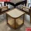Mesa de Café Mahjong de Gama Alta con Forma de Abanico para Hotel Madera Maciza Placa de Roca Pequeño Estante de Almacenamiento Sala de Ajedrez y Cartas Estante para Agua de Té Especial para Casa de Té Antiescaldado