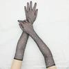 Meias Europeias e Americanas Meia Longa Luvas de Rede Estilo Hyuna Boate Luvas de Rede Diamante Brilhante Luvas Femininas para Discoteca Casamento