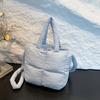 Bolso de Mujer Nuevo Estilo Bolso de Algodón Simple Suave de Gran Capacidad Bolso Tote de Hombro Nube Bolso de Mano Moderno para Niña