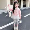 Conjunto de leggings de encaje de conejito para niñas estilo coreano, nuevo modelo primavera y otoño 2026, elegante atuendo de dos piezas para niñas pequeñas