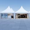 Exterior Lujo Estilo Europeo Doble Pico Aguja Tienda de Hotel Muro Cortina de Película Tensil Anti-Área de Paisaje Vacaciones B&B Sombrilla