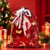 Bolsas de Regalo con Cordón de Halloween y Navidad de Venta Caliente Transfronterizas, Bolsas de Empaque con Cordón Navideño, Decoraciones Navideñas, Bolsas de Aluminio Láser
