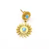 Brincos de aço inoxidável com pedra natural incrustada design de nicho feminino brincos de ouro 18k alto senso estilo europeu e americano brincos atacado