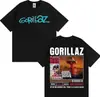 Camiseta de Merchandising de la Banda de Rock Gorillaz Ropa para Hombre y Mujer Moda Retro Camiseta de Dibujos Animados Camiseta Casual de Algodón Estilo Urbano