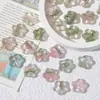 Miçangas de Vidro Florais Frescas e Vibrantes com Design Escovado e Manuscrito, Acessórios para Pulseiras e Colares DIY Feitos à Mão, Miçangas Soltas Estilo Vintage