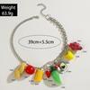 Collar de Aguacate con Perlas Blancas Estilo Bohemio Transfronterizo Europeo y Americano Estilo Playa Vacaciones Lindo Collar de Verdura para Mujeres