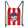 Bolsa com Cordão com Logo de Time de Futebol da Copa do Mundo para Crianças, Bolsa de Armazenamento Externa de Grande Capacidade, Bolsa Esportiva Portátil Dobrável