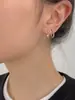 Brincos de Zircônia em Forma de C Pendurados na Orelha para Mulheres, Novos Brincos Populares com Design Único, Brincos de Argola de Alta Qualidade
