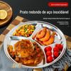 Sudeste Asiático venda quente placa de aço inoxidável engrossado redondo separado fast food prato de quatro grades disco louça comercial
