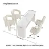 Conjunto de Mesa e Cadeira para Manicure Estilo Creme com Tomada para Aspirador, Mesa de Manicure Moderna em Mármore