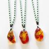 Cadena de suéter de cera de abejas con fósil de planta de insecto, ámbar, productos de plantas animales de Brasil, collar de cadena de suéter de ámbar de imitación de piedra