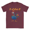 Camiseta de Algodão Transfronteiriça para Homens F-Caw-F Frango Galo Maluco Engraçado Meme Tendência Camiseta de Algodão Camiseta de Manga Curta