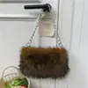 Bolso peludo para mujer, Otoño e Invierno, Bolso bandolera con cadena, Bolso tipo almohada, Nuevo 2025, Estilo coreano, Bolso de hombro único, Bolso cruzado, Bolso peludo