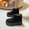 Sapatos Birkenstock com Solado Grosso Aumentadores de Altura 2026 Botas de Moda Tendência Botas de Cano Curto Antiderrapantes Quentes de Algodão Para Pessoas Baixas Bordado de Inverno