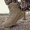 1601 Botas Táticas Masculinas Plus Size Transfronteiriças Treinamento Dedo Anti-colisão Antiderrapante Resistente ao Desgaste Botas Militares Botas de Caminhada
