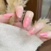 Manicure de Unhas Pequenas Flores Rosa de Verão 30 Peças Unhas Curtas Removíveis Brilho Puro Elegante Unhas de Alta Qualidade Usáveis