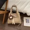 Bolso de Nicho Estilo Coreano Bolso Cubo para Mujer 2025 Invierno Nueva Moda Bolso de Hombro Simple Patrón de Lichi Bolso Cruzado
