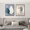Pintura Decorativa Sencilla para Mesita de Noche de Hotel, Dormitorio Principal Moderno, Pintura al Óleo Mural Escandinava, Pintura Colgante de Alta Gama para Habitación de Dormitorio