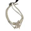 Corrente de Clavícula Dupla Borboleta Aranha Vazada com Strass Luxo Leve Moda Celebridade Elegante Alta Classe Nova Moda Colar