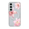 Funda de teléfono magnética adecuada para Samsung S26ULTRA con flores, dos en uno S25 floral S24 cubierta protectora transparente A16