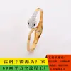 Pulseira Aberta de Aço Inoxidável com Banho de Ouro 18K Mais Vendida da Amazon, Formato de Cobra com Cravação de Diamantes, Que Não Desbota e Não Causa Alergias Facilmente