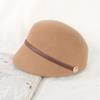 Nuevo sombrero de lana de otoño e invierno de moda, sombrero de lana, sombrero ecuestre, gorra de visera casual para mujer, cálido sombrero de caballero, sombrero de fieltro
