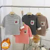 Nova Camiseta Base de Veludo Grossa Outono e Inverno para Crianças, Camiseta Térmica Meia-Gola, Moletom para Meninos e Meninas, Top Listrado