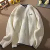 Suéter de Punto Grueso Base Invierno 2025 Estilo Japonés Perezoso Cuello Redondo Diseño Falso de Dos Piezas Suéter para Hombre