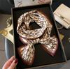 Bufanda geométrica sencilla, ligera, de lujo, con lazo, para bolso, decorativa, para traje, pequeña, larga, de seda, con estampado estrecho y fino para mujer