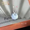 Colgante de Calcedonia Azul Hielo Natural Buda Nube Candado Ágata Hebilla de Seguridad Máscara de Zorro Collar de Jade