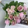 Novo atacado transfronteiriço comércio exterior buquê de casamento lidar com buquê de flores artificiais buquê de crisântemo rosa decoração pequena alça flor