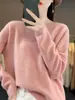 Suéter de Hilo de Lana de Estilo Holgado y Perezoso para Mujer, Cuello Redondo, Punto de Siete Puntos y un Hilo, Chaqueta de Punto Texturizada Lista para Usar para Otoño e Invierno