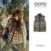 Chaleco Fair Isle para mujer, adecuado para otoño e invierno, versátil, forrado de forro polar, engrosado, chaqueta de forro polar de cordero, conjunto a juego de estilo coreano